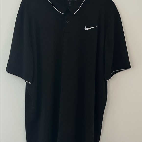 Nike Men's Polo Shirt in Black with White Accents - Picture 1 of 4